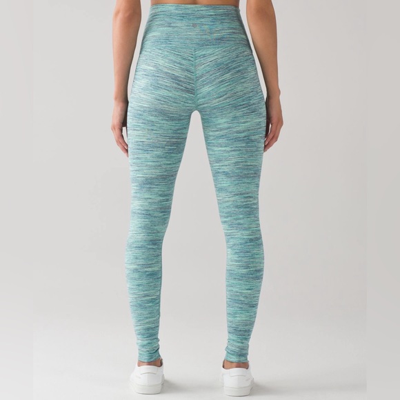 Lululemon Wunder Under Pant Hi-Rise Space Dye Camo Alberta Lake Fresh Teal 4 - Picture 2 of 6